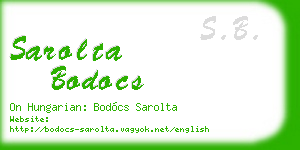 sarolta bodocs business card